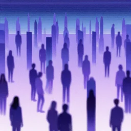 lofi vaporwave retro futurism album artwork underground unknown artist feeling alone in a crowd