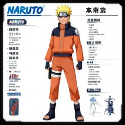 naruto but in a cyberpunk futuristic suit character sheet