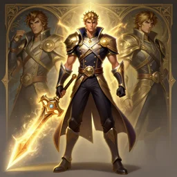 a league of legends character concept art!! by artgerm and greg rutkowski and alphonse mucha. in the cartoon style of honor of kings!! full body!! clear portrait of a hero in uniform!! fantasy weapon!! light effect. hyper detailed. glowing lights!! intricate, elegant, digital painting, artstation, smooth, sharp focus