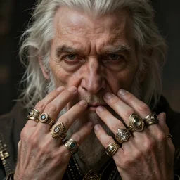 old man 1 2 1 2 with rings on all his fingers deep focus 3 3 4 5 5 d & d fantasy intricate elegant 1 9 5 2 3 highly detailed 8 9 1 3 digital painting artstation