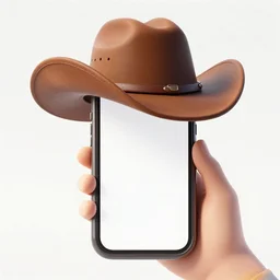 phone with a cowboy hat