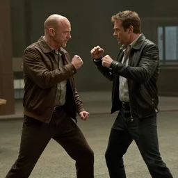 movie still of saul goodman about to fight michael mckean as electro