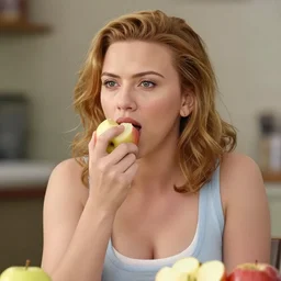 “ scarlett johansson eating apple”