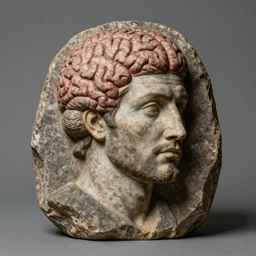 a man with a heavy stone as a brain painted by rembrandt