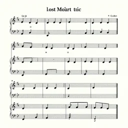 sheet music of a lost Mozart melody