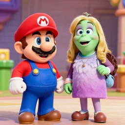 super Mario with Audrey 2 from little shop of horrors