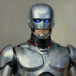 portrait of Robocop (1987), detailed, coherent, painted by Edward Hopper, Wayne Barlowe, James Gilleard, airbrush, art by James Jean