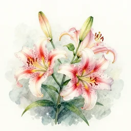 ink watercolour drawing of a lilium dragon