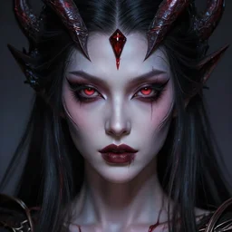 demon goddess lilith, hyper realistic face, evil eyes, fantasy art, in the style of greg rutkowski, intricate, hyper detailed, smooth