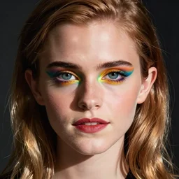 emma watson rainbow makeup
