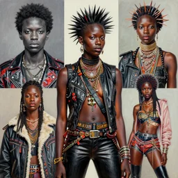african, contemporary collage, highly detailed, digital painting, 4 k, hdr, punk, fashion, smooth, sharp focus, art by nick knight, sandra chevrier and john hoyland