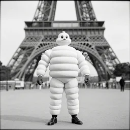 a Michelin man in Paris, 1901, black and white photograph