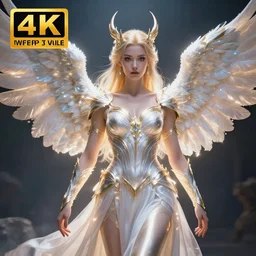 photo of a winged valkyrie with light powers, highly detailed, 4 k, hdr, smooth, sharp focus, high resolution, award - winning photo