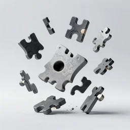 there was a time when the pieces fit but i watched them tumble down, octane render, photo realistic, hyper realistic, 8 k resolution style of alvin schwartz
