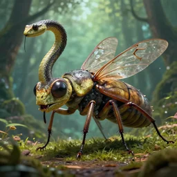 snakefly, prehistoric bugs, giant insects, carnivore, scary but