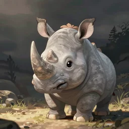 cute anime chibi rhinoceros