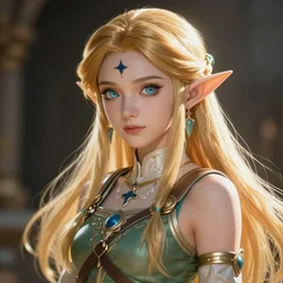 Elf Princess Legend of Zelda anime character digital illustration portrait design by Ross Tran, artgerm detailed, soft lighting
