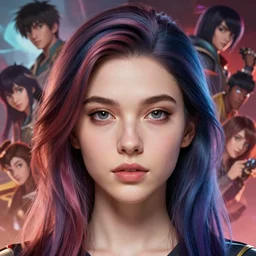 half - voidcore symmetrical woman with cute - fine - face, pretty face, multicolored hair, realistic shaded perfect face, extremely fine details, by realistic shaded lighting, dynamic background, poster by ilya kuvshinov katsuhiro otomo, magali villeneuve, artgerm, jeremy lipkin and michael garmash and rob rey, pascal blanche, riot games