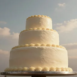 concept art birthday cake, cinematic view, epic sky, detailed, concept art, low angle, high detail, warm lighting, volumetric, godrays, vivid, beautiful, trending on artstation, by jordan grimmer, huge scene, grass, art greg rutkowski
