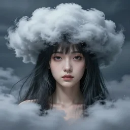 character concept art of an anime stormy cloud goddess | | cute - fine - face, pretty face, realistic shaded perfect face, fine details by stanley artgerm lau, wlop, rossdraws, james jean, andrei riabovitchev, marc simonetti, and sakimichan, trending on pixiv fanbox