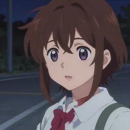 close up of a roadside at night, anime style