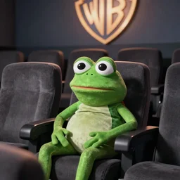 pepe frog sitting in cinema chair, film still donnie darko, high quality, hd, 4 k, warner, hbo, cinema frame, screenshot
