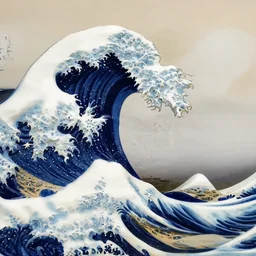 A sculpture off The Great Wave of Kanagawa
