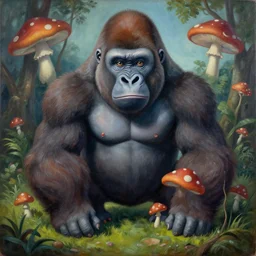 paint surrealist 👁🦍🍄,