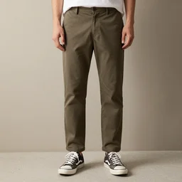 a man wearing pants that don't fit him