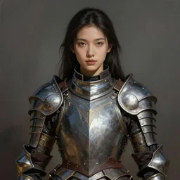 a professional painting of a beautiful young female, clothed in military armor, olive skin, long dark hair, beautiful bone structure, symmetrical facial features, intricate, elegant, digital painting, concept art, smooth, sharp focus, illustration, from StarCraft by Ruan Jia and Mandy Jurgens and Artgerm and William-Adolphe Bouguerea
