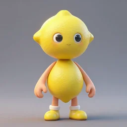 lemon demon character, maya render