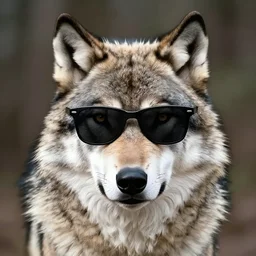 a wolf wearing sunglasses in the style of { { { [ [ [ [ [ [ r. j. palmer ] ] ] ] ] ] ] } } }