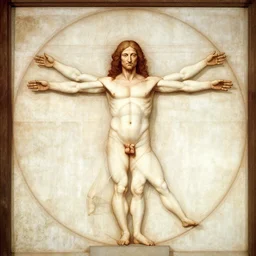 elisabeth of austria in the style of the Vitruvian Man by Leonardo da Vinci