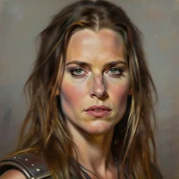 portrait of sigourney weaver as a scheming warlord character in mad max 2 : the road warrior, film still, detailed realism face in painting, detailed beautiful portrait, oil painting masterpiece, 8 k resolution, smooth, sharp focus, trending on artstation, by rembrandt