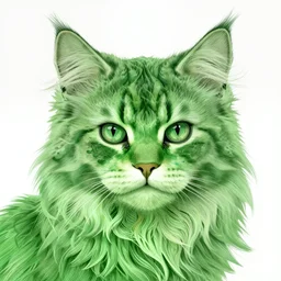green long-haired kitten, intricate, highly detailed, artstation, sharp focus, illustration, jurgens, rutkowski, mucha