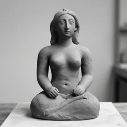 black and white photo of a clay sculpture by pablo picasso