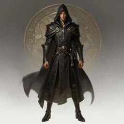 male rogue character, deep focus, d & d, fantasy, full body, intricate, elegant, highly detailed, digital painting, artstation, concept art, matte, sharp focus, illustration, art by artgerm and greg rutkowski and alphonse mucha