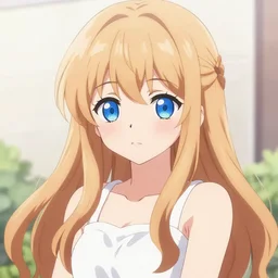 beautiful pretty pure kawaii cute lovely innocent elegant hot nice sweet girly feminine long hair anime girl , pretty face blue eyes