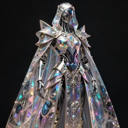 concept render of a biomechanical assassin wearing an iridescent precious ornate armor cloak, intricate linework magical colorful, award winning artwork, by artem chebokha, wlop, artgerm, thomas kinkade, greg rutkowski, makoto shinkai animation