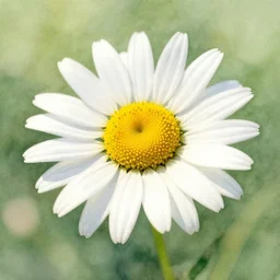 oxeye daisy, watercolor, artstation, realistic