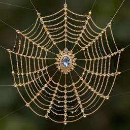 A spiderweb made of gold and gems!!!