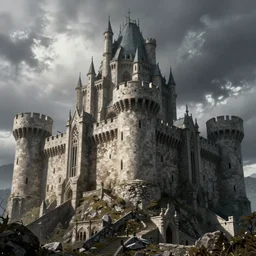 medieval castle, in style of silver age comic book