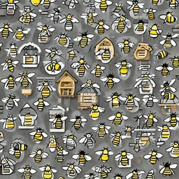 10,100 entities shapeshifting in a gradient into bees. beehive. minimal
