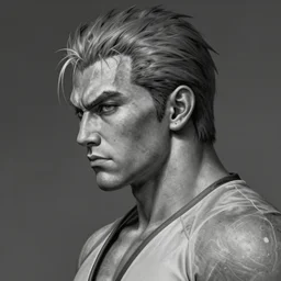 hyperdetailed profile portrait of a realistic street fighter akuma, grayscale, by greg rutkowski, highly detailed, digital painting, artstation, smooth, sharp focus illustration, artstation hq. intricate, elegant, 8 k, unreal engine. art by wlop and artgerm and ayami kojima. dan mumford, tomokazu matsuyama, takato yamamoto