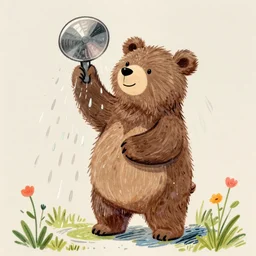 illustration bear showering, 8 k, drawn by picasso