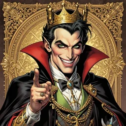 happy vampire lepricon, by sandra chevrier and anthony van dyck, artstation, illustration, comic book, polychromatic - colors, insanely detailed and intricate, hypermaximalist, elegant, ornate, hyper realistic, super detailed