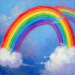 beautiful colorful oil painting of a rainbow