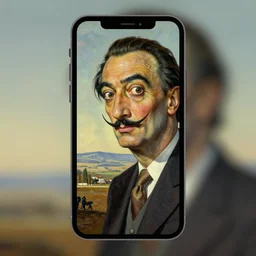 a painting of an iphone by salvador dali