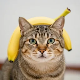 a cat with banana ears
