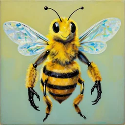 bee human man chimera painting by andy warhol
